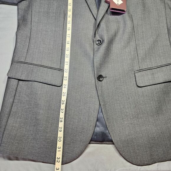 Tazio Italy Gray Wool Touch Suit Coat NEW Silk Lined Formal Jacket Mens Size 42R - Picture 7 of 10